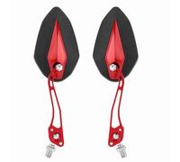 Dioche Pair 8mm 10mm Universal Motorcycle Rearview Mirrors | Aluminum Alloy & Clear Visibility | Angle Design | Stylish & | Fits Most Bikes (Red)