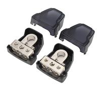 Dioche Pair Positive Negative Battery Terminals Clamps - Reliable Auto & Marine Battery Connectors for Cars, Yachts & RVs, 1x0/4GA Input to 2x4/8GA Output