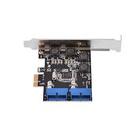 Dioche Pci Header to PCI-E USB 3.0 Expansion Card - 2 Port 19 Pin Internal Header Adapter with Low Profile Design for PC - High-Speed Data Transfer, 8A Total Power Supply, Independent