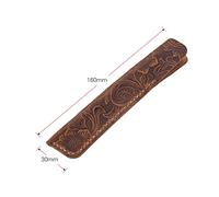 Dioche Pen Case, Leather Pouch Leather Pen Case Protective Sleeve Cover (160 x 30mm) for Stationery, Travel, Office, Student, Adult (Brown Carving)