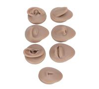 Dioche Piercing Practice Kit Soft Silicone Body Practice Model - Simulation Ear, Eye, Nose, Mouth, Tongue, and Belly Button Model for Novices - for Jewelry Display and Technician (Dark Skin)