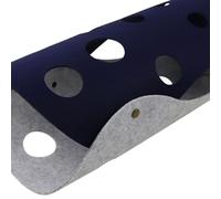 Dioche Play Tube Durable Felt Cat Tunnel Polyester Material Collapsible Interactive Play Tube for Cats Cozy Fun Space (Grey and Dark Blue)