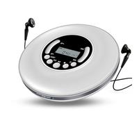 Dioche Portable CD Player Portable CD Player with LCD Display - MP3 Music with AB Repeat Function, EQ Sound Effects & External Speakers Compatible, Compact Black/White Design (White)