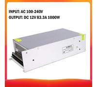 Dioche Powerful Switching Power Supply - 500W LED Driver with Short Circuit, Overload, and Over-Voltage Protection - AC to DC 12V - Versatile for Industrial and Scientific (DC 12V 83.3A 1000W)
