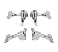 Dioche Precision Sealed Bass Tuning Pegs 2L2R Fishtail Design for Enhanced Stability and DIY Bass Replacement ?Silver Finish Machine Heads for - & Durable Performance (Silver)
