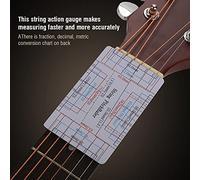 Dioche Precision String Action Gauge Ruler Set for Guitar and Bass - Accurate Stainless Steel Measuring Tools with Double-Sided Conversion Chart - Essential Guitar Accessories