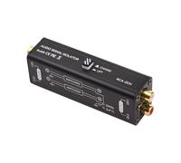 Dioche Professional Portable 2 Channels Ground Loop Isolator Hum Eliminator Noise Filter for Home Stereo System Speaker Conference Microphones Players Black 10.5 X 3 X 2.5cm
