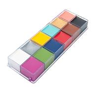 Dioche Professional Water Based Cosmetic Palette 12 Colors Fast Drying DIY Body Makeup Palette for Party Bride Styling Makeup Model Catwalks Birthday Parties 3.4oz Safe
