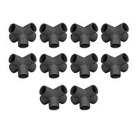 Dioche PVC Pipe Fitting 5 Way Right Angle Connector 20mm for Furniture Structure, White 3D Elbow Pipe, Indoor Outdoor Use (Black)