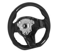 Dioche Racing Replacement Flat Carbon Fiber Steering Wheel Full Leather Grips Flat Bottom D Type Racing Steering Wheel Universal Fit for Car Interior Upgrade