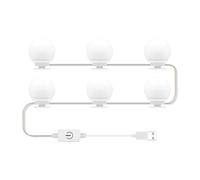 Dioche Refill Lights Refill USB LED Mirror Front Lights - -Color Dimming Makeup Bulbs with Infinite Brightness Control (6 Bulbs)