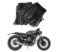 Dioche Retro Motorcycle Pedal Bag with Faux Leather Tassel Embellishment, Suitable for Various Retro Motorcycles, Extended By 70cm, Perfectly Enhancing the Motorcycle's Appearance. (Black Item No.