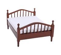 Dioche Scale Miniature Bed Dollhouse Miniature Bed Decorative 1:12 Scale Vintage Wooden for Dollhouse Furniture Display