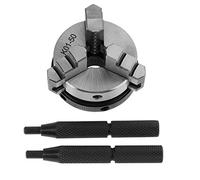 Dioche Scroll Manual Chuck with 3 Jaws K01-50 for Mini Woodworking Hand Tools, 50mm Compact Size with Thread & Cylindrical Mounting Options