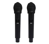 Dioche Set Wireless Dynamic 2PCS Wireless Microphone Metal Noise Reduction Handheld Dynamic Mic Set with Crystal Covers and Receiver for Karaoke Singing and Speech Lecture