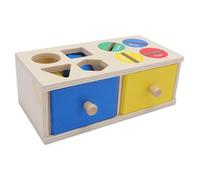 Dioche Shape Sorting Matching Wooden Montessori Shape and Color Matching Coin Box Toy: Develops Logical Thinking and Fine Motor skills; an Educational Toy Suitable for Infants and