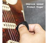 Dioche [Silica Gel Fingertip Protector Set] Anti-slip Design Finger Picks for Guitar and Ukulele Beginners - Wear-resistant ABS Material Practice Tools Kit