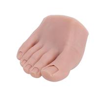 Dioche Silicone Nail Art Training Foot Half Foot Model for Pedicure Practice Dark Skin Color Mannequin Professional Nail Tech Students Salon Use (Right)