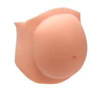 Dioche Silicone Pregnant Belly Costume Adjustable Lightweight Soft Artificial Baby Bump for Halloween Parties Stage Performances (White)