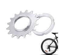 Dioche Single Speed Bike Freewheel, Single Speed Converter 13/14/15/16 Bike Freewheel Steel Cog Fixed Gear Cogs + Lock Ring Replacement Parts for Road Bike and (16T)