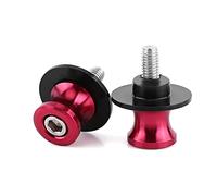Dioche Spools 8mm Swingarm CNC Rear Stand Swing Arm Spool Sliders - Durable Aluminum Bobbins for Easy Maintenance - Fits, and More (6mm red)