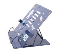 Dioche Stand Reading Book Cute Pattern Book Holder Desk Reading Display Stand Adjustable Metal Holder for Tablets & Phones - Strong Steel Structure & Non-Slip Design (Astronaut Pattern Blue)
