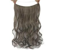 Dioche Synthetic Hair Wig, No Clips No Glue Seamless Connection, Wire Long Curly with High Temperature Wire for Women to Change Hair Style Quickly (H)