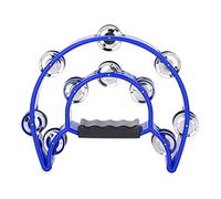 Dioche Tambourine Double Jingles Double-row Brass Bells, Handbells, Percussion Instruments with a Crisp, Rhythmic Sound, Suitable As Musical Companions for Children and adults. (Blue)