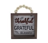 Dioche Thanksgiving Wood Hanging Sign - Harvest Blessings Door Decor - Rustic Home Wall Sign for Fall Celebration - Cute Plywood Wreath for Indoor & Outdoor Decoration (Type 1)