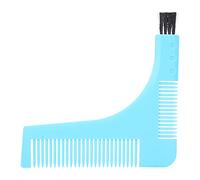 Dioche Trimmer Grooming Tool Beard Shaper L-Shaped Styling Tool for Men Mustache Trimming Flexible Plastic Grooming Comb (Blue)