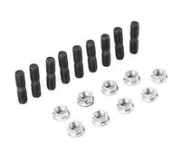 Dioche Turbo Manifold Studs, M10x1.25 Stud for Turbo, 9Pcs Turbo Studs Lock Nuts Kit Car Vehicle Accessory Fit for