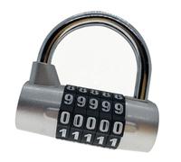 Dioche U Shaped Password Lock Durable Zinc Alloy Gym Padlock Secure Anti Theft Combination Lock for Home Office Cabinet Wardrobe 2.91 X 1.54 X 0.43in (Silver)