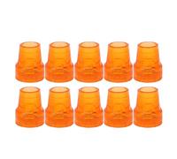 Dioche Universal Heavy Duty Crutch Tip Rubber 19mm Inner Diameter - Slip Resistant Cane Tip for Walking - 10pcs Durable Replacement Crutch Rubber for Enhanced Stability and Safety (Orange)