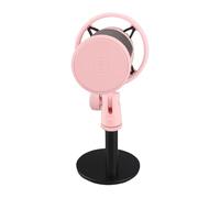 Dioche USB Microphone RGB USB RGB Microphone with Tripod | Real-time Monitoring | Plug & Play | Volume Gain Control | Perfect for Gaming, Meeting, Live Streaming & Recording | (Pink)
