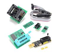 Dioche USB Programmer Kit, USB Programmer Kit with SOP8 Clamp/Holder - Fast EEPROM Burner & BIOS Flasher for 24/25 Series Chips - Complete with 1.8V Adapter and SOP8 Socket