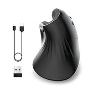 Dioche Vertical Wireless Mouse - Ergonomic 2.4G Rechargeable Optical Mouse - 3200 DPI Adjustable, Silent Click, Compatible with //Mac - Long Battery Life, Perfect for Office (Rechargeable)