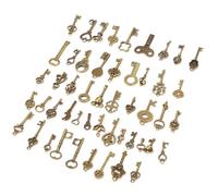 Dioche Vintage Skeleton Keys DIY Handmade Antique Bronze Decorative Key Pendant, Jewelry Accessories, Alloy Materials, Diverse Designs, Suitable for Various crafts.