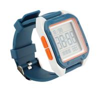 Dioche Watch Outdoor Watch Digital Sports, Unisex, EL Backlit Timer, Countdown Timer, Weekly Alarm Clock, TPU Strap, Gold Wristband. (Lake Blue Band)