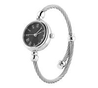 Dioche Watches Classic Round Bracelet Watch for Women, Precise Quartz Movement, Comfortable Fit, Easy-to-Read Roman/Arabic Numeral dial. (Roman Black Plate)