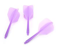 Dioche Women One Piece 3 Pcs Integrated Transparent Shafts and Flights Standard Shape - Break, At 90-Degree Angle, Compatible with 2BA Thread, ABS Material (Purple)