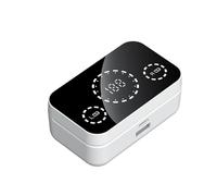 Dioche YD08 Mirror Wireless BT 5.3 Headset - HiFi Sound Quality, LED Display, Emergency Phone Charger, Stylish Design, In-Ear Wireless Headphones for Music and Calls (White)