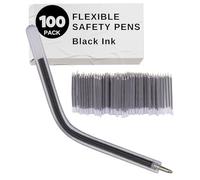 Diochey Creations Flexible Safety Pens 100 Pack of Pens For Mental Health, Mental Health Hospital, Jail, and Prison Super Bendable with Black Ink | 3.8 Inches Safe & Flexible for Hospitals (100 Pack)