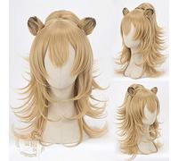 DIOCOS Arknights AMIYA Siege Jetfire Silver Grey Cosplay Wigs Heat Resistant Synthetic Wig for Halloween Party One Size B