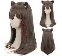 DIOCOS Arknights AMIYA Siege Jetfire Silver Grey Cosplay Wigs Heat Resistant Synthetic Wig for Halloween Party One Size G