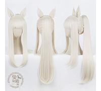 DIOCOS Arknights AMIYA Siege Jetfire Silver Grey Cosplay Wigs Heat Resistant Synthetic Wig for Halloween Party One Size E