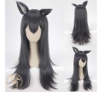 DIOCOS Arknights AMIYA Siege Jetfire Silver Grey Cosplay Wigs Heat Resistant Synthetic Wig for Halloween Party One Size J