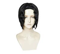 DIOCOS Kibutsuji Muzan Cosplay Black Curly Wigs White Hat One Size Wig