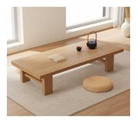 Diodceraic Low Coffee Table Japanese Floor Table Solid Wood Farmhouse Rustic Rectangular Center Table low table for sitting on the floor(Natural,140 * 60 * 38cm)