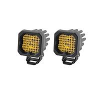 Diode Dynamics Stage Series C1 Yellow Sport Standard LED Pod (Pair), Wide w/Amber Backlight