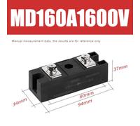 Diode Rectifier Module for Industrial Electrical Applications, Anti-Backflow Protection, 2500V AC Insulation, Compatible with Frequency Conversion and Static Reactive Power Compensation (MD160A)